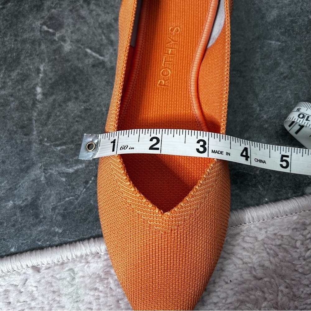 Rothy's Vibrant Tangerine Orange Ballet Flats Tortoiseshell Bottom Size 7.5 - Picture 13 of 13